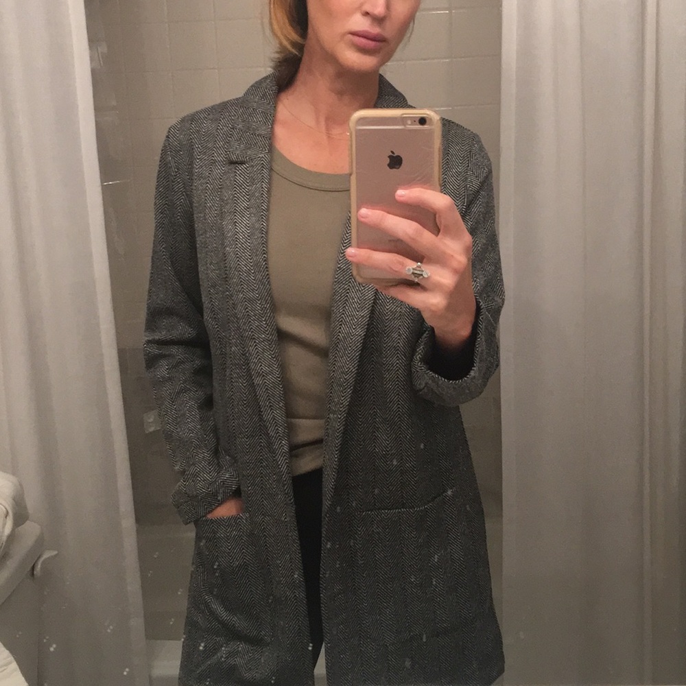 Longline tweed blazer